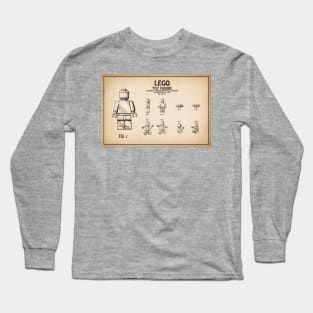 Lego Toy Figurine Patent Drawing - S Long Sleeve T-Shirt